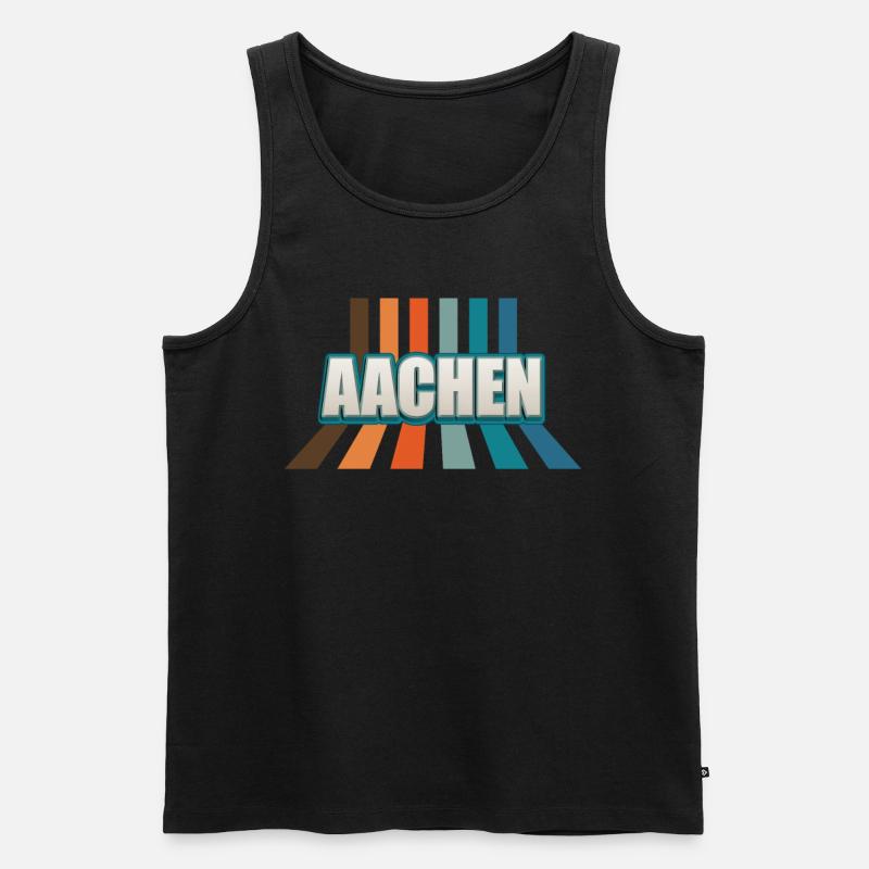 Aachenerin Aachener Aachen - Männer Premium Bio Tank Top - Schwarz