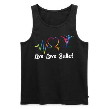 Ballet Danseuse Danse Ballerine - Débardeur bio Premium Homme - noir - Devant - Michal (187cm)