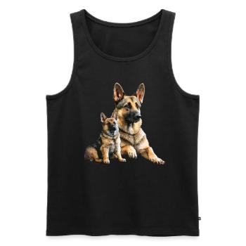 Deutscher Schäferhund Hund Hunderasse - Männer Premium Bio Tank Top - Schwarz - Vorne - AI Model Male 178 light (178cm)