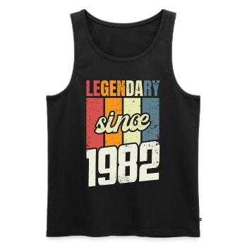 41st Birthday Level 41 Years 1982 Decoration Gift - Men's Premium Organic Tank Top - black - Front - AI Model Male 178 light (178cm)