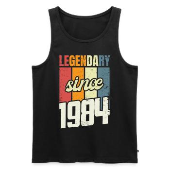 39e anniversaire Niveau 39 ans 1984 Cadeau de décoration - Débardeur bio Premium Homme - noir - Devant - Michal (187cm)