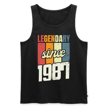36th Birthday Level 36 Years 1987 Decoration Gift - Men's Premium Organic Tank Top - black - Front - AI Model Male 178 light (178cm)