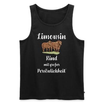 Limousin Rind I Frankreich Rinderzucht für - Männer Premium Bio Tank Top - Schwarz - Vorne - Michal (187cm)