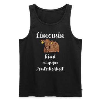 Limousin Rind I Frankreich Rinderzucht für - Männer Premium Bio Tank Top - Schwarz - Vorne - AI Model Male 178 light (178cm)