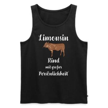 Limousin Rind I Frankreich Rinderzucht für - Männer Premium Bio Tank Top - Schwarz - Vorne - Michal (187cm)