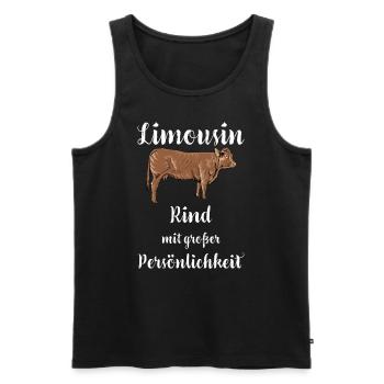Limousin Rind I Frankreich Rinderzucht für - Männer Premium Bio Tank Top - Schwarz - Vorne - Michal (187cm)