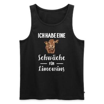 Limousin Rind I Frankreich Rinderzucht für - Männer Premium Bio Tank Top - Schwarz - Vorne - Michal (187cm)