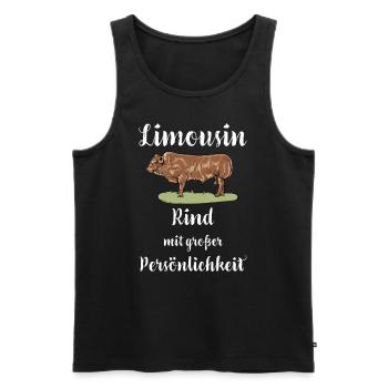 Limousin Rind I Frankreich Rinderzucht für - Männer Premium Bio Tank Top - Schwarz - Vorne - Michal (187cm)