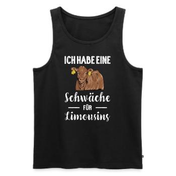 Limousin Rind I Frankreich Rinderzucht für - Männer Premium Bio Tank Top - Schwarz - Vorne - AI Model Male 178 light (178cm)