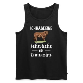 Limousin Rind I Frankreich Rinderzucht für - Männer Premium Bio Tank Top - Schwarz - Vorne - Michal (187cm)