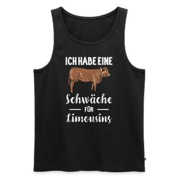Limousin Rind I Frankreich Rinderzucht für - Männer Premium Bio Tank Top - Schwarz - Vorne - Michal (187cm)