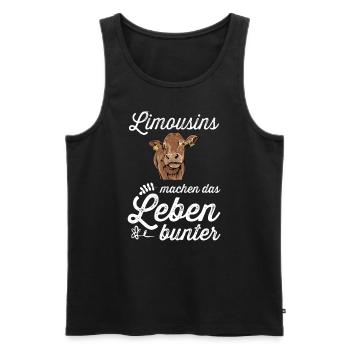 Limousin Rind I Frankreich Rinderzucht für - Männer Premium Bio Tank Top - Schwarz - Vorne - Michal (187cm)