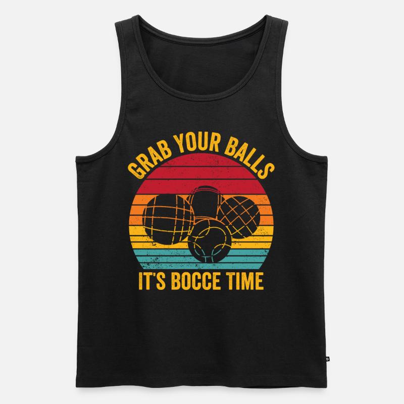 Lustige Bocciakugel Retro - Männer Premium Bio Tank Top - Schwarz