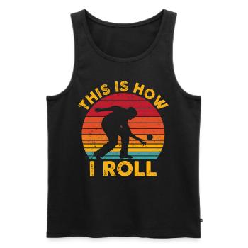 Funny Boccia Ball Retro - Men's Premium Organic Tank Top - black - Front - Michal (187cm)