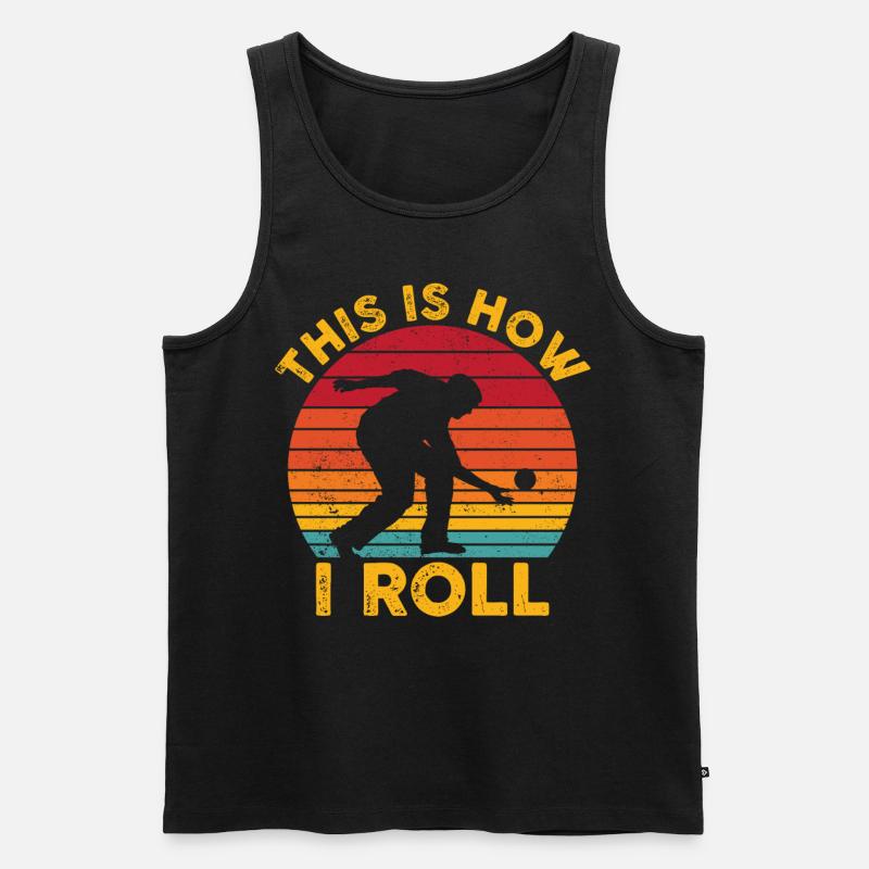 Lustige Bocciakugel Retro - Männer Premium Bio Tank Top - Schwarz