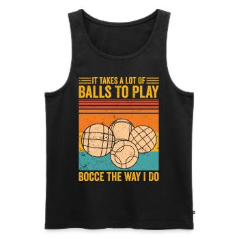 Drôle de boule de pétanque - Débardeur bio Premium Homme - noir - Devant - Michal (187cm)