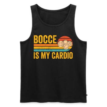 Drôle de boule de boccia rétro - Débardeur bio Premium Homme - noir - Devant - Michal (187cm)
