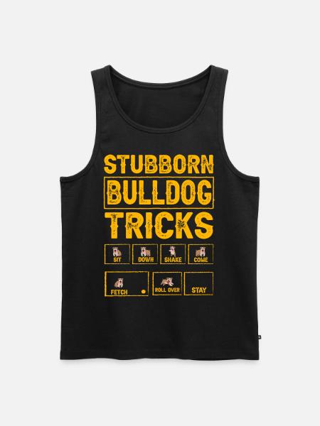 Stubborn Bulldog Tricks - Men's Premium Organic Tank Top - black