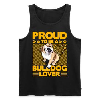 Fier d’être un amoureux du bouledogue - Débardeur bio Premium Homme - noir - Devant - Michal (187cm)
