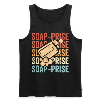 Funny soap making soap maker - Men's Premium Organic Tank Top - black - Front - AI Model Male 178 light (178cm)