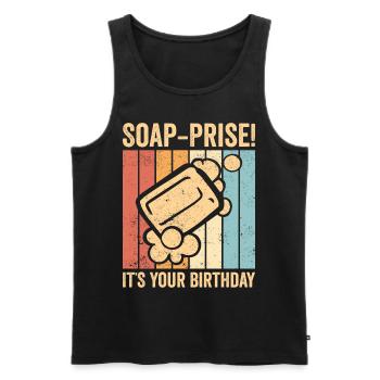 Funny soap making soap maker - Men's Premium Organic Tank Top - black - Front - AI Model Male 178 light (178cm)