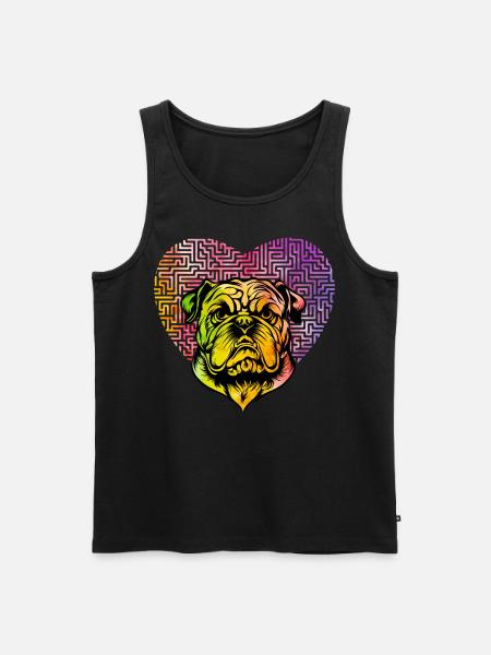 Bouledogue anglais Rétro - Débardeur bio Premium Homme - noir