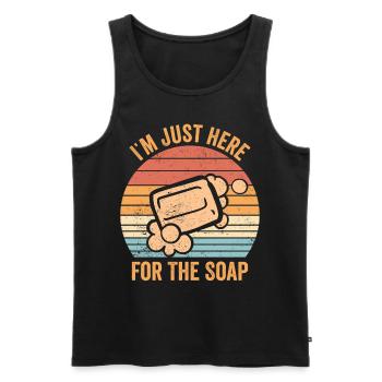 Funny soap making soap maker - Men's Premium Organic Tank Top - black - Front - AI Model Male 178 light (178cm)