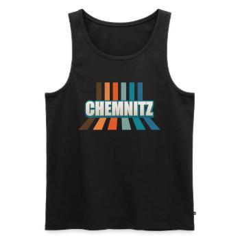 Chemnitzerin Chemnitzer Chemnitz - Männer Premium Bio Tank Top - Schwarz - Vorne - AI Model Male 178 light (178cm)