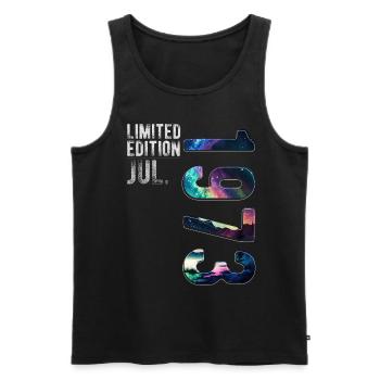 Limited Edition 1973 Juli Geburtstag Nordlichter - Männer Premium Bio Tank Top - Schwarz - Vorne - Michal (187cm)