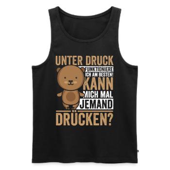 Kann mich mal jemand Drücken? - Männer Premium Bio Tank Top - Schwarz - Vorne - AI Model Male 178 light (178cm)