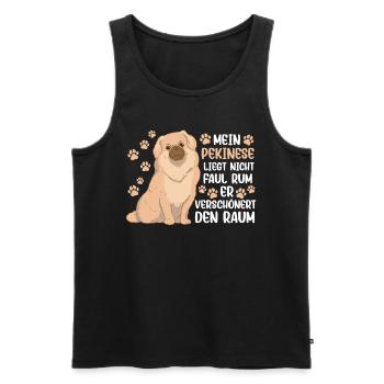 Mein Pekinese ist nicht faul Peking-Palasthund - Männer Premium Bio Tank Top - Schwarz - Vorne - Michal (187cm)