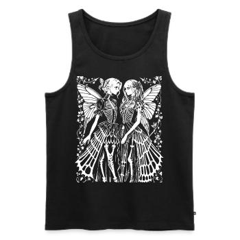 Fairycore Esthétique Squelette Fée Goth Grunge G - Débardeur bio Premium Homme - noir - Devant - Michal (187cm)