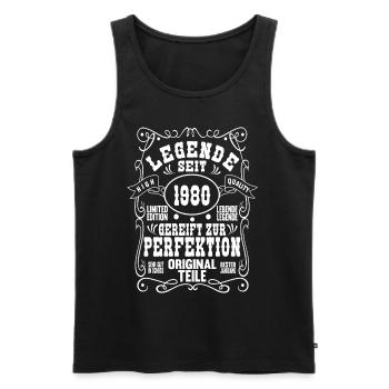 1980 geboren Mann Deko Lustig - Männer Premium Bio Tank Top - Schwarz - Vorne - Michal (187cm)