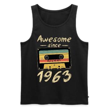 1963 Geburtstag 1963 Geboren Geburtstagsgeschenk - Männer Premium Bio Tank Top - Schwarz - Vorne - Michal (187cm)