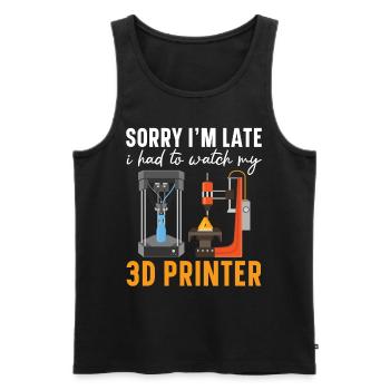 Sorry I'm late, I had to take a - Men's Premium Organic Tank Top - black - Front - Michal (187cm)