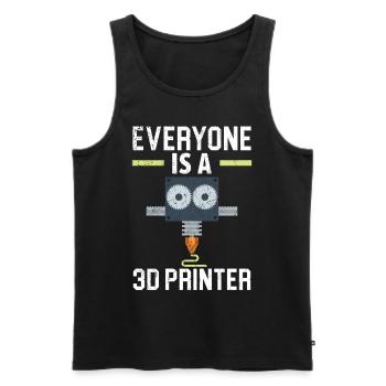 Everyone is a 3D printer, machinist, CNC programmer - Men's Premium Organic Tank Top - black - Front - AI Model Male 178 light (178cm)