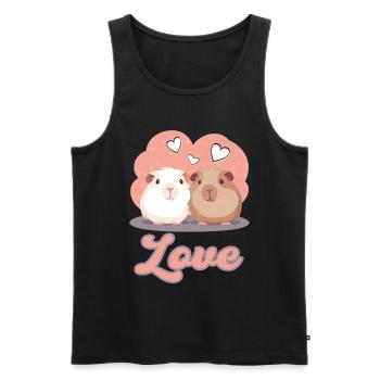 Meerschweinchen Liebe Love - Männer Premium Bio Tank Top - Schwarz - Vorne - Michal (187cm)