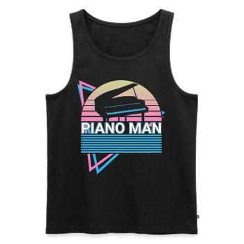 Piano Man Clavier Klavier Retro - Débardeur bio Premium Homme - noir - Devant - Michal (187cm)