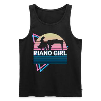 Piano Girl Keyboard Klavier Retro - Männer Premium Bio Tank Top - Schwarz - Vorne - Michal (187cm)