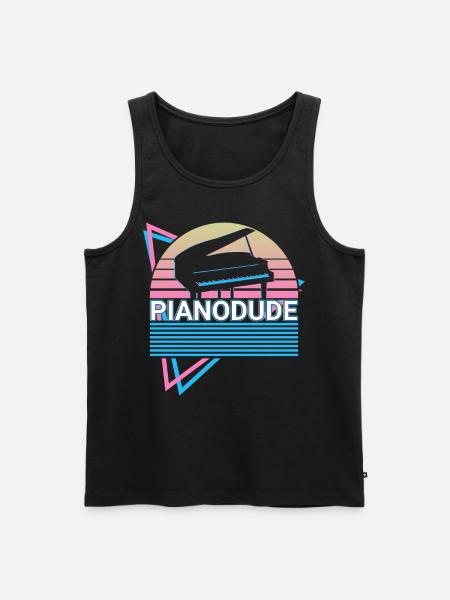 Piano Dude Keyboard Piano Retro - Men's Premium Organic Tank Top - black