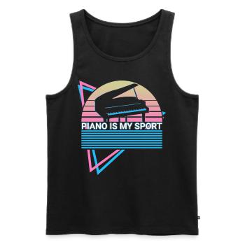 Piano Is My Sport Keyboard Piano Retro - Men's Premium Organic Tank Top - black - Front - Michal (187cm)