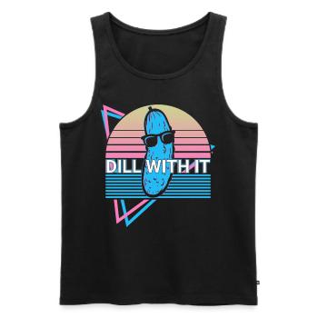 Funny Pickle Retro - Men's Premium Organic Tank Top - black - Front - AI Model Male 178 light (178cm)