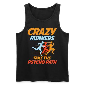 Crazy Runners Take The Psycho Path - Männer Premium Bio Tank Top - Schwarz - Vorne - AI Model Male 178 light (178cm)