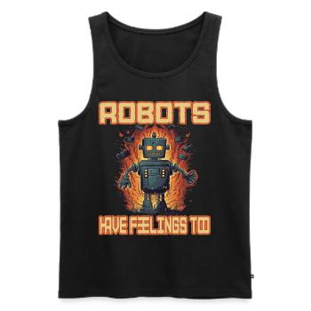 Robots Have Feeling Too - Männer Premium Bio Tank Top - Schwarz - Vorne - AI Model Male 178 light (178cm)