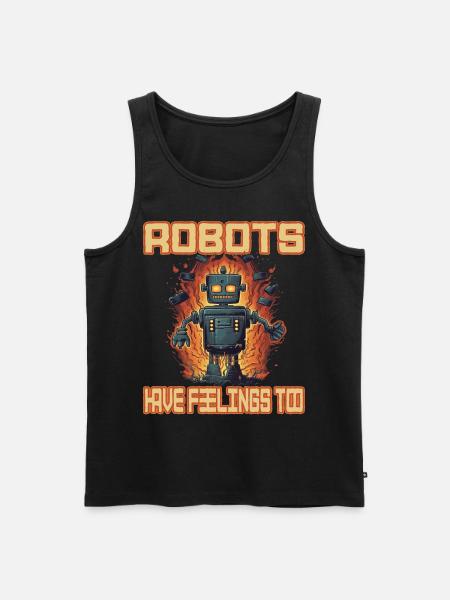 Robots Have Feeling Too - Männer Premium Bio Tank Top - Schwarz