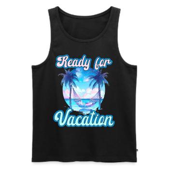 Ready For Vacation für einen Strandurlaub - Männer Premium Bio Tank Top - Schwarz - Vorne - Michal (187cm)