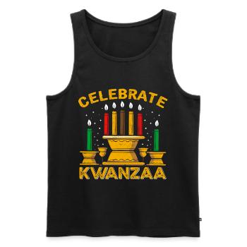 Celebrate Kwanzaa - Männer Premium Bio Tank Top - Schwarz - Vorne - AI Model Male 178 light (178cm)