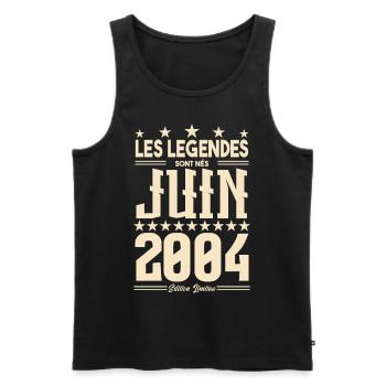 cadeau d'anniversaire juin 2004. Cadeau Juin 2004. - Débardeur bio Premium Homme - noir - Devant - Michal (187cm)