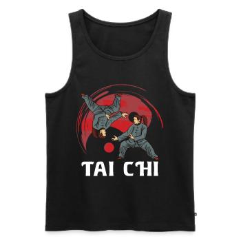 Tai Chi Chuan Shirt Taichi Taichichuan Taijiquan - Men's Premium Organic Tank Top - black - Front - Michal (187cm)