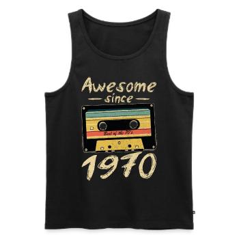 1970 Geburtstag 1970 Geboren Geburtstagsgeschenk - Männer Premium Bio Tank Top - Schwarz - Vorne - Michal (187cm)